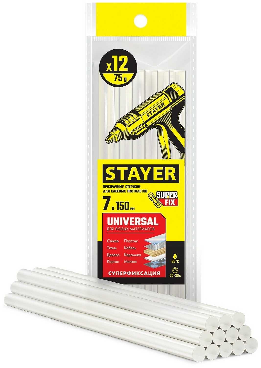 Универсальные клеевые стержни STAYER Universal 7х150 мм 12 шт. (06817-12)