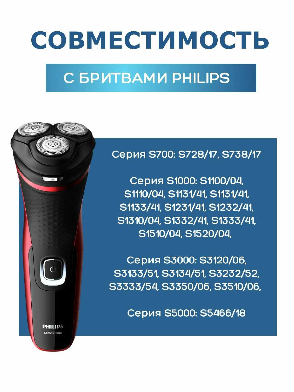 Бритвенный блок Philips 3000 Series (SH30/50) фотография 16