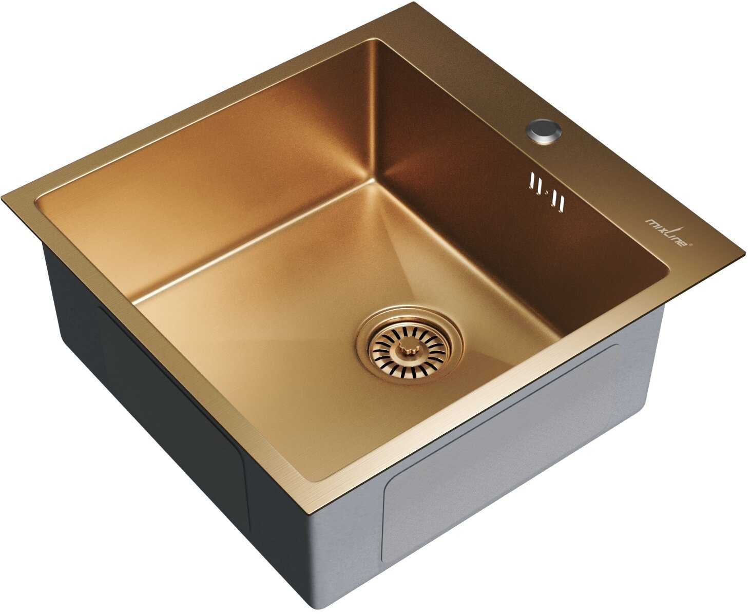 Врезная кухонная мойка Mixline 50х50 [выпуск 3 1/2] [с сифоном]