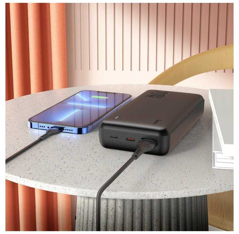 Универсальный дополнительный аккумулятор HOCO J87 Tracker PD20W+QC3.0 (20000 mAh) черный фотография 3