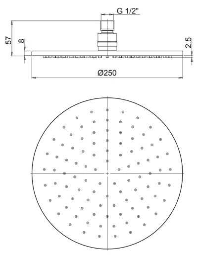 Верхний душ Paini 50CR759/25EBI, хром фотография 1
