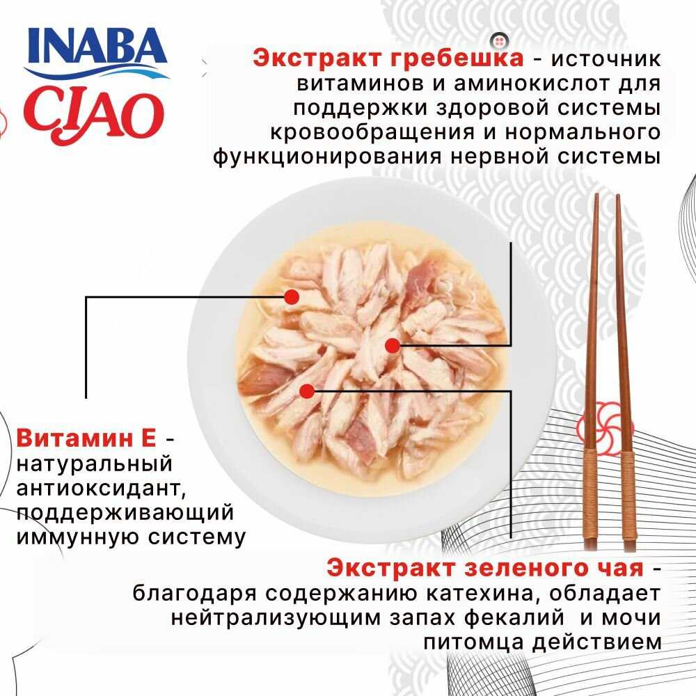 Корм для кошек Inaba Тунец магуро и тунец кацуо с куриным филе в желе фотография 11
