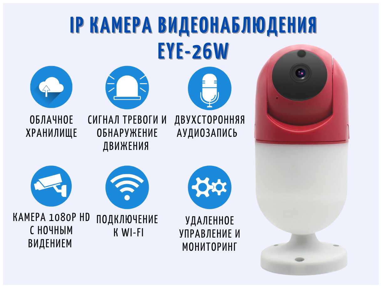 Поворотная беспроводная IP WIFI камера видеонаблюдения SAFEBURG EYE-26W онлайн ночное видение с датчиком движения для дома удаленное управление 1080p фотография 1