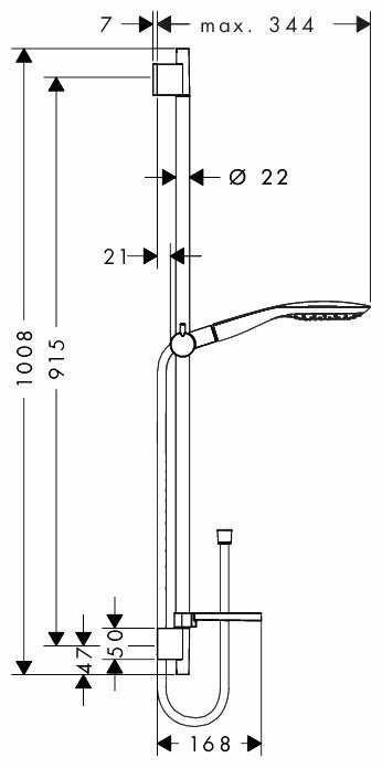 Душевой гарнитур hansgrohe Raindance Select E 150 3jet/ Unica'S Puro 27857000, хром фотография 1