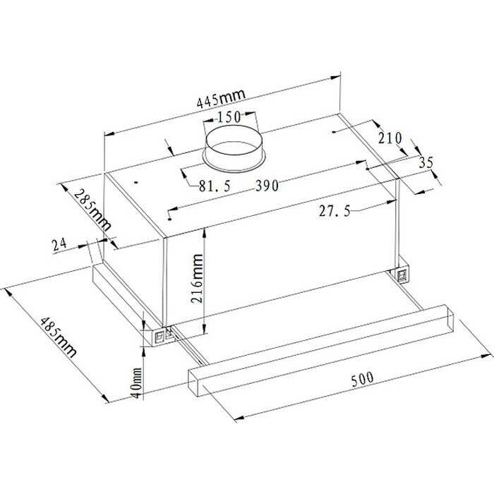 Телескопическая встраиваемая вытяжка Evelux TEL 50 фотография 4