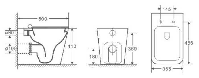 Чаша унитаза напольная WELTWASSER Gelbach 002MT-WT с горизонтальным выпуском фотография 1