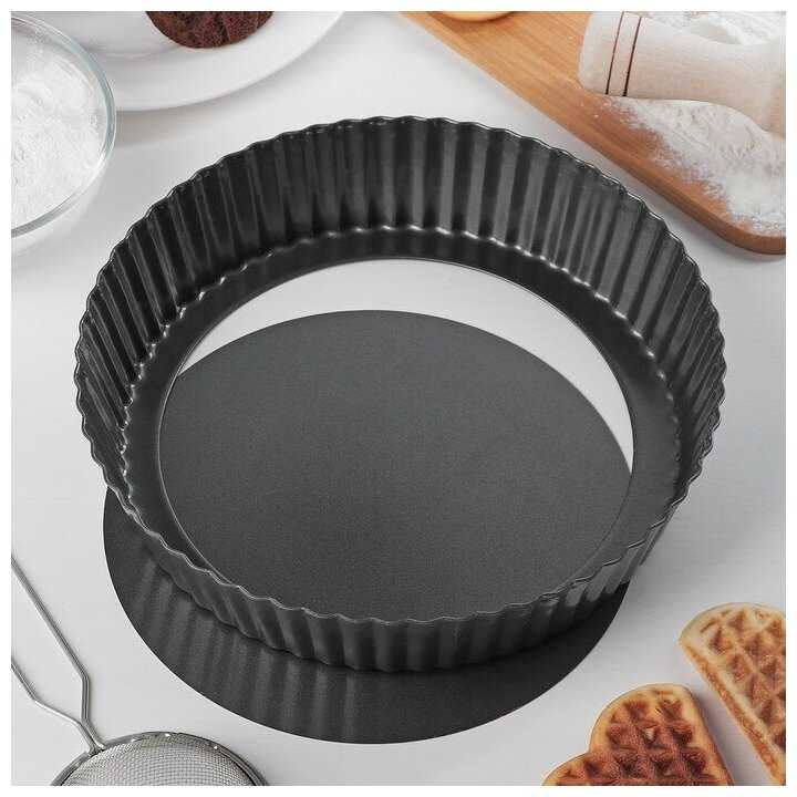 Форма для выпечки Доляна Жаклин. Рифленый круг 3741678, 24 см фотография 1