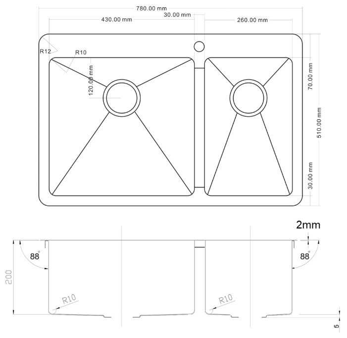 Кухонная Мойка Zorg R-78-2-51-L фотография 1