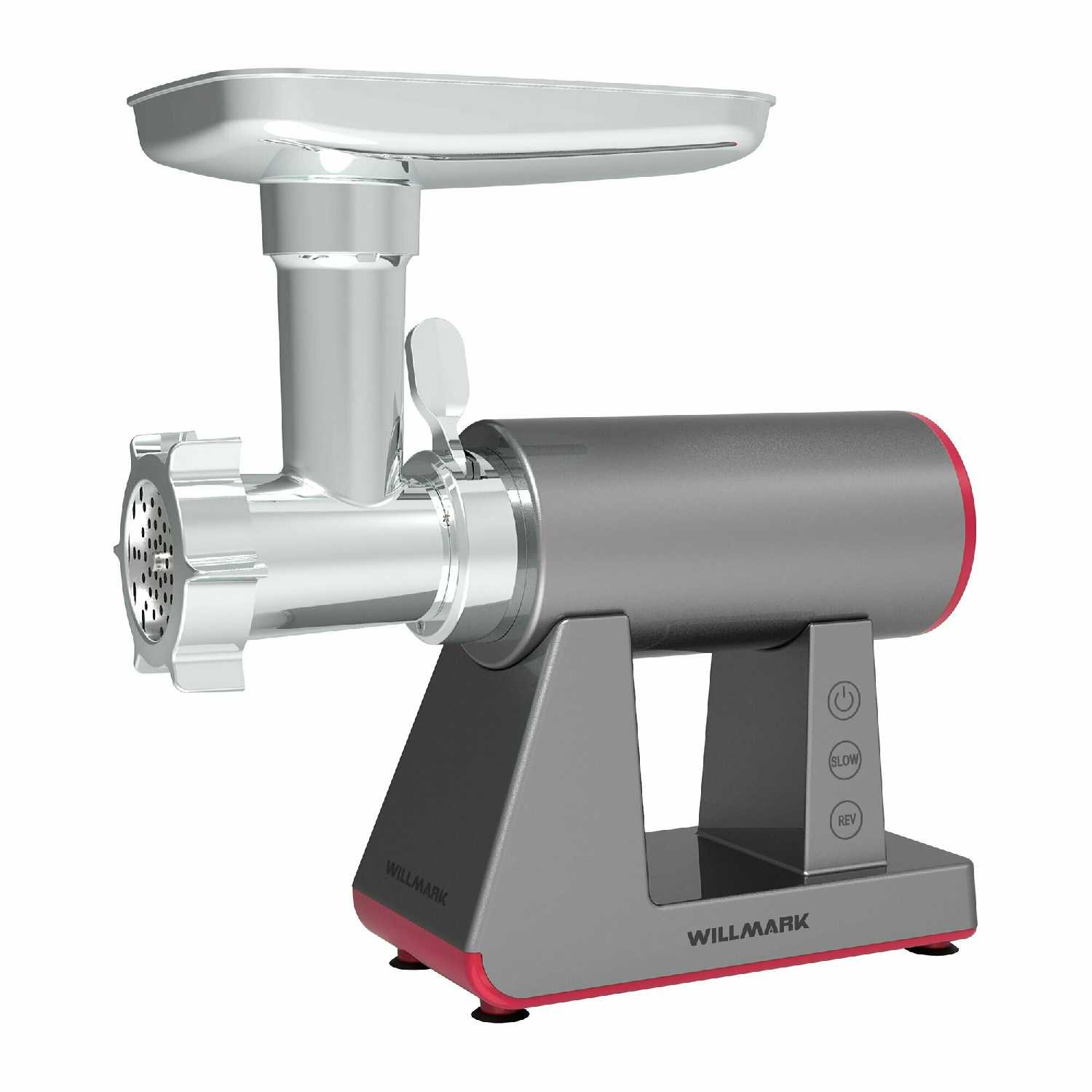 Электромясорубка WILLMARK WMG-3683GS (2000Вт, 2.7 кг/мин, реверс, 3 решета) фотография 6