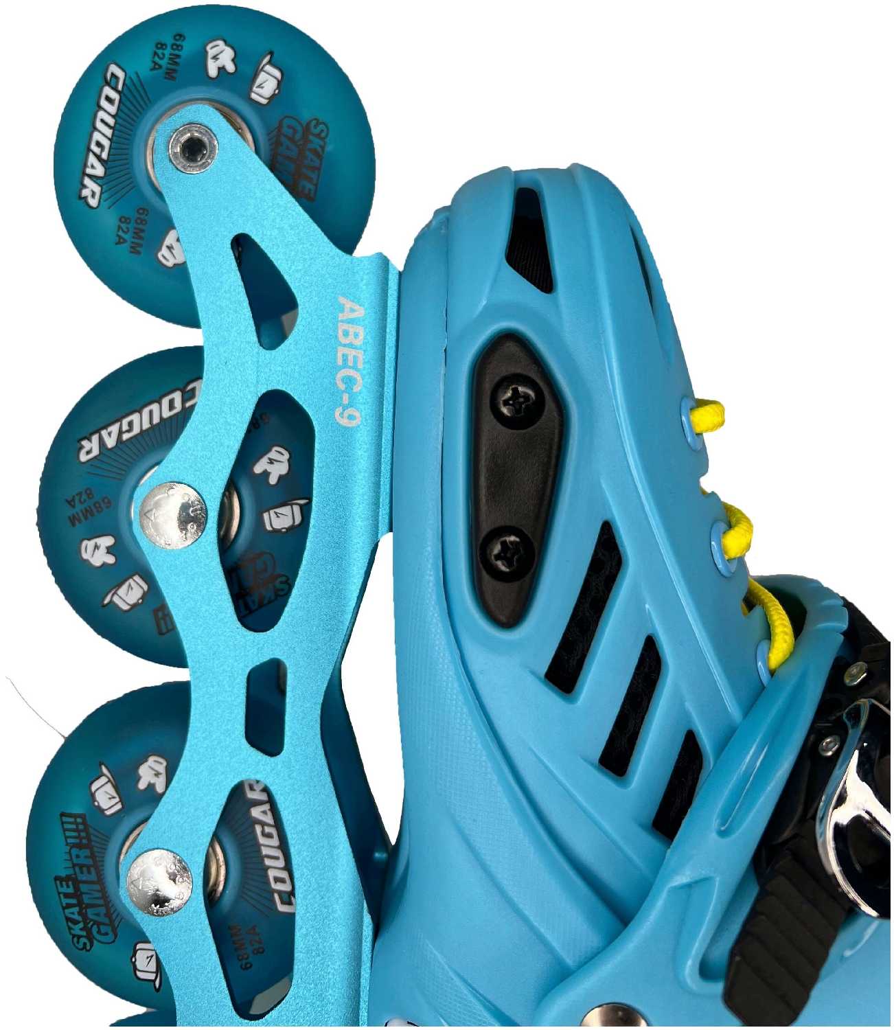 Детские раздвижные роликовые коньки для фрискейта размер S (31-34) голубые фотография 2