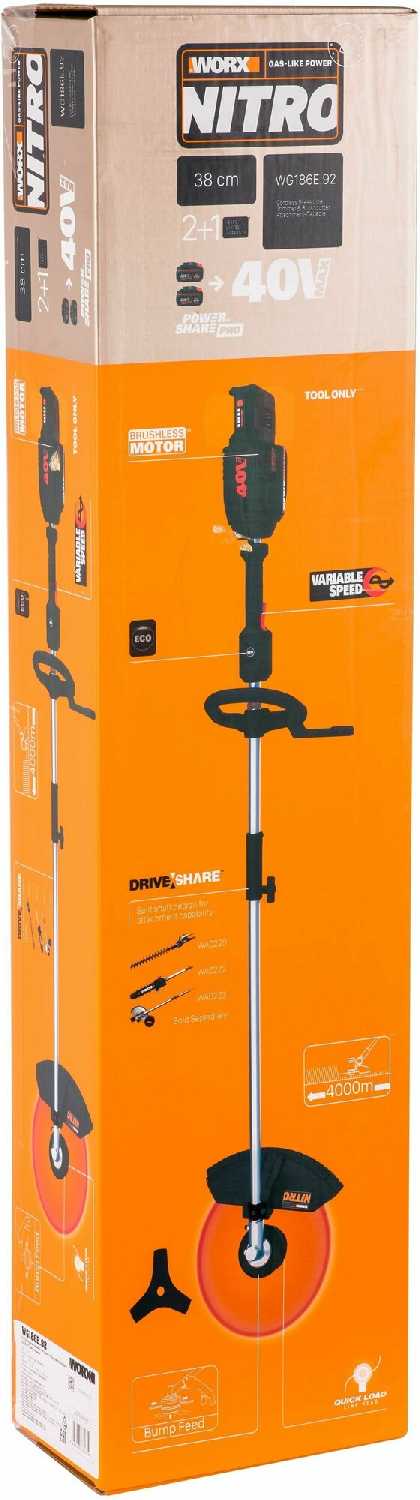 Триммер аккумуляторный NITRO WG186E.92 40В фотография 18