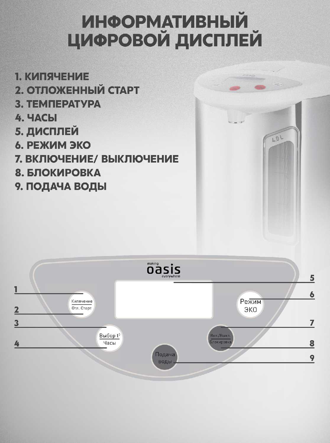 Термопот Oasis TP-5L2 фотография 4