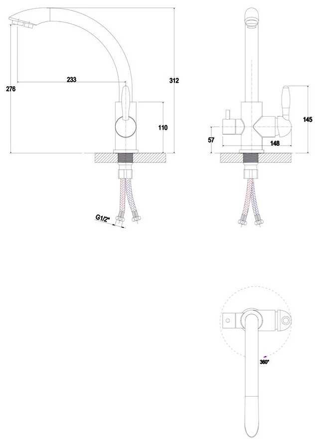 Смеситель универсальный Paulmark Essen Es213001-1-Br, рычажный фотография 2