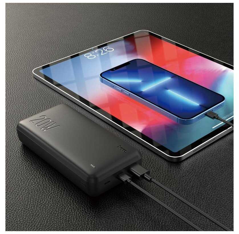 Универсальный дополнительный аккумулятор HOCO J87 Tracker PD20W+QC3.0 (20000 mAh) черный фотография 1