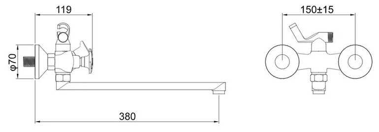 Смеситель для ванны Potato P2251 фотография 1