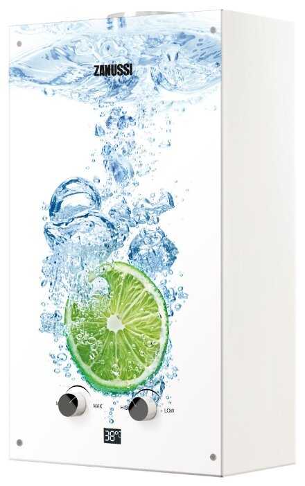 Проточный газовый водонагреватель Zanussi GWH 10 Fonte Glass Lime