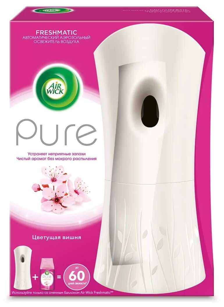 Air Wick аэрозоль Freshmatic Pure Цветущая вишня, автоматический, со сменным баллоном, 250 мл