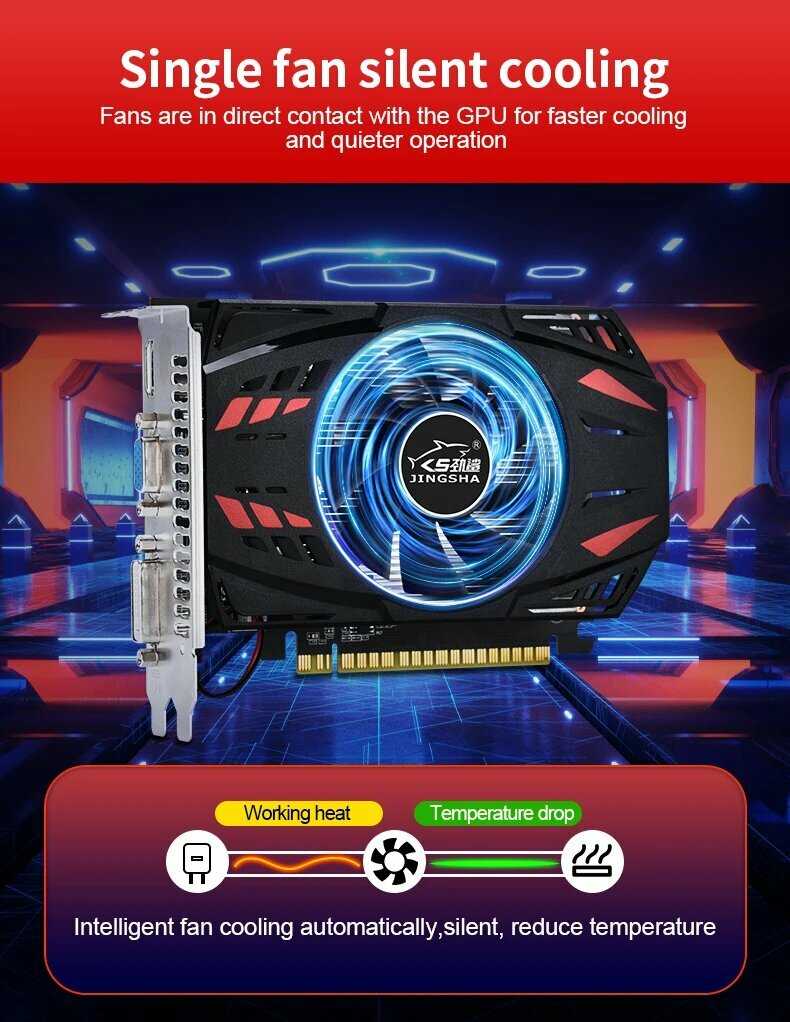 Видеокарта JINGSHA GeForce GT730 4 ГБ фотография 16