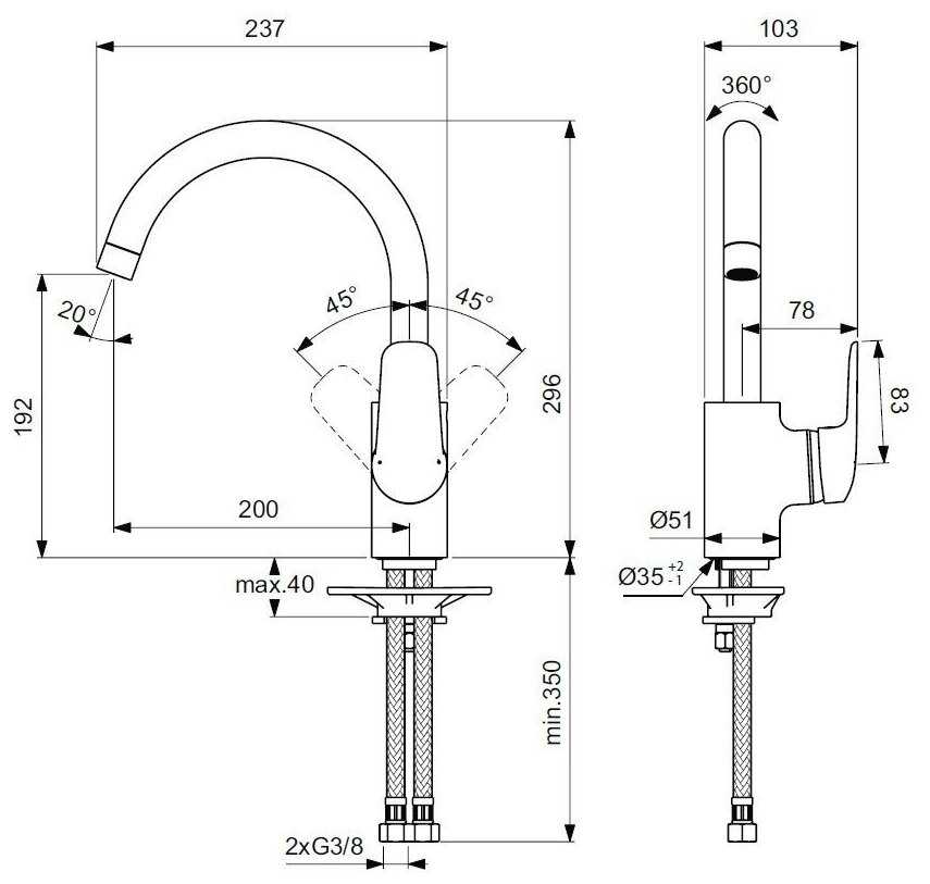 Смеситель Ideal Standard B1727AA фотография 7