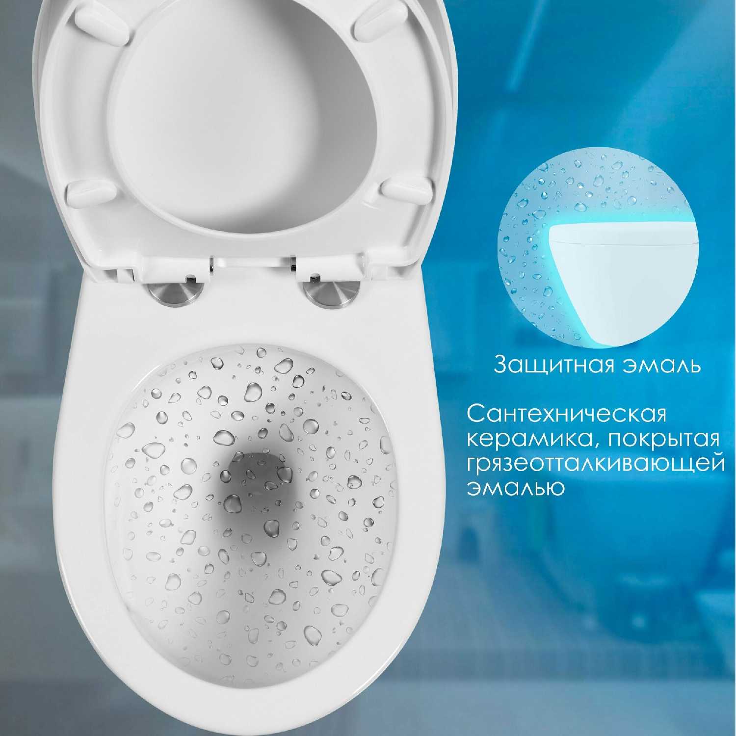 Унитаз-компакт SANITA LUXE Attica (с микролифтом) с горизонтальным выпуском фотография 15