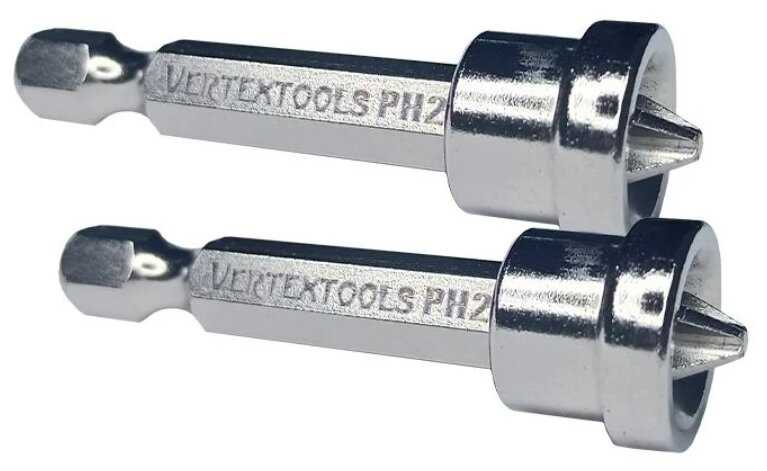 Бита для шуруповерта VertexTools с ограничителем PH 2X50 мм 2 шт