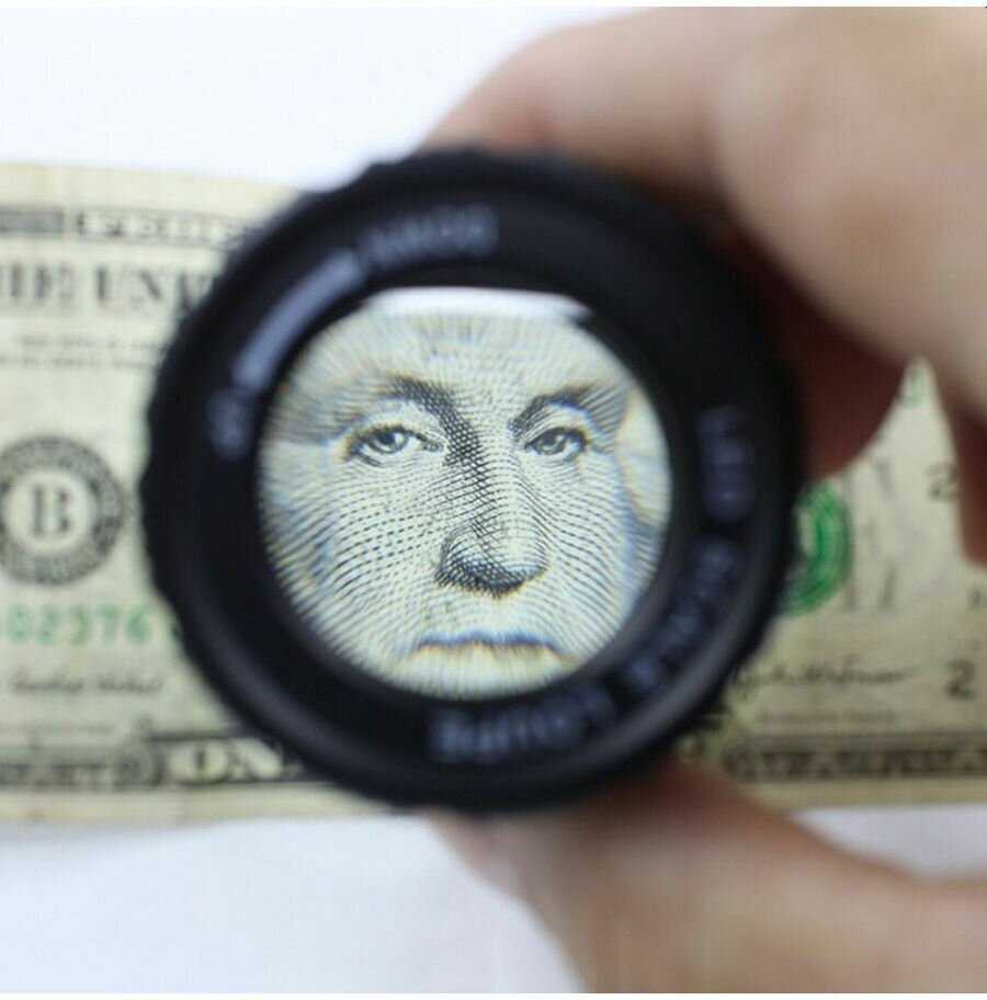 Лупа просмотровая металлическая 30x/27mm с подсветкой + UV (TH-9006B) фотография 7