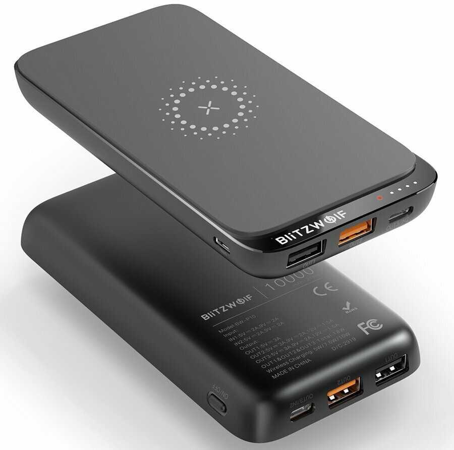 Внешний аккумулятор BlitzWolf BW-P10 18W Power Bank Wireless Charger фотография 2