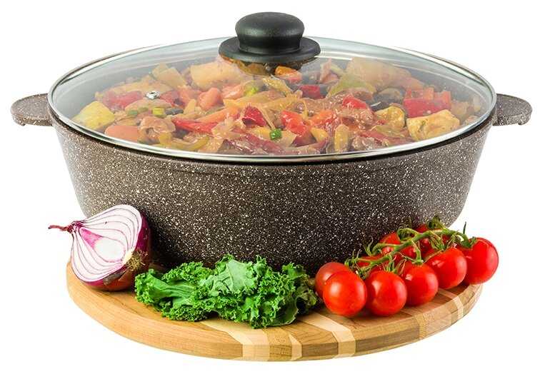 Сковорода-жаровня Elan gallery Гармония вкуса 120549/120328/120223, с крышкой, 32 см фотография 17