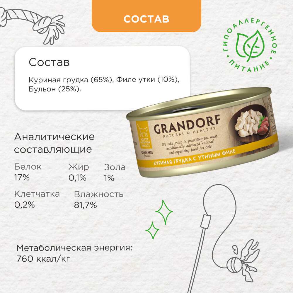 Корм для кошек Grandorf Куриная грудка с утиным филе фотография 7