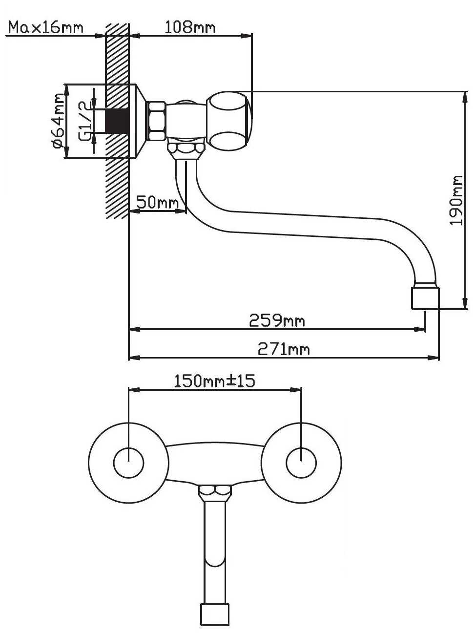 Смеситель для ванны Эверест B46-336 фотография 1