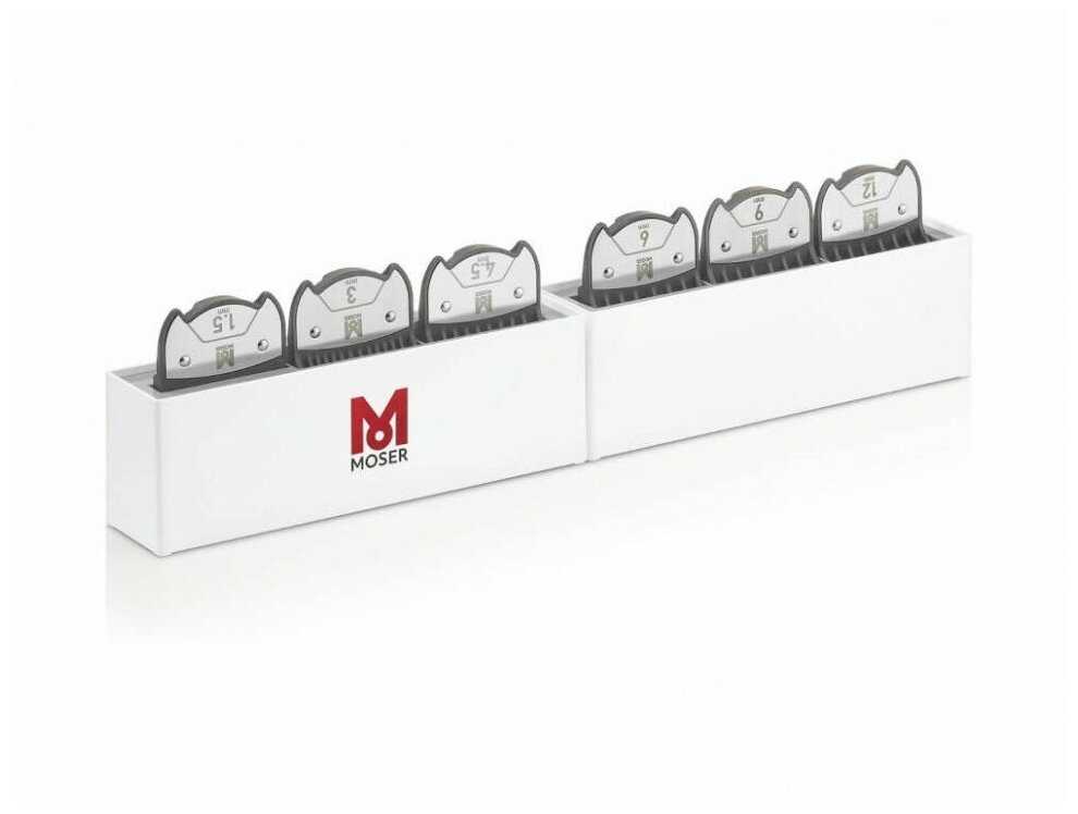 1801-7000 набор магнитных насадок MOSER MAGNETIC ATTACHM. COMB 1.5MM/3MM/4,5MM/6MM/9MM/12MM/BLACK фотография 1