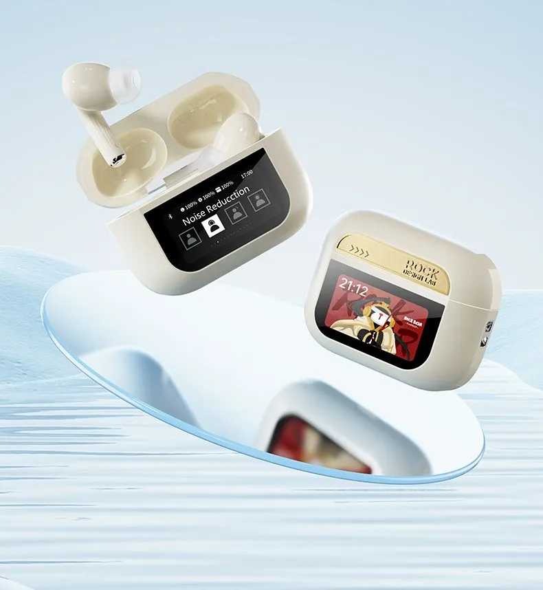 Беспроводные наушники Rock Doraemon A5 Pro Smart Touch Screen ANC TWS Earphones фотография 2