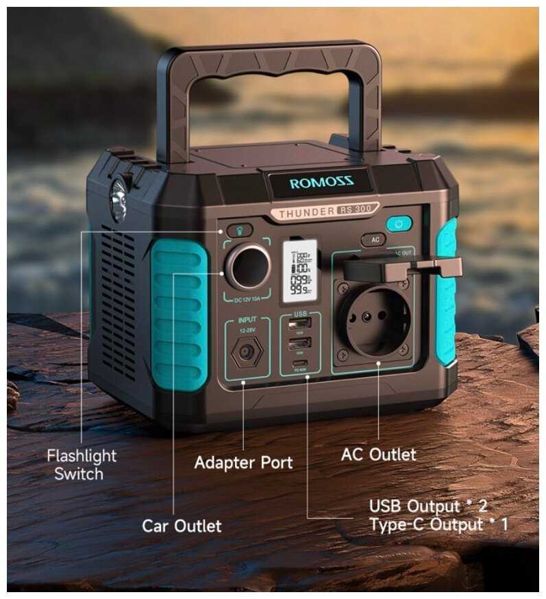 Портативная автономная электростанция ROMOSS 220B (300Вт-600Вт) фотография 8