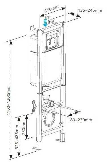 Комплект CERSANIT инсталляция BLACK + кнопка смыва LEON хром глянцевый, Гарантия 2 года фотография 4