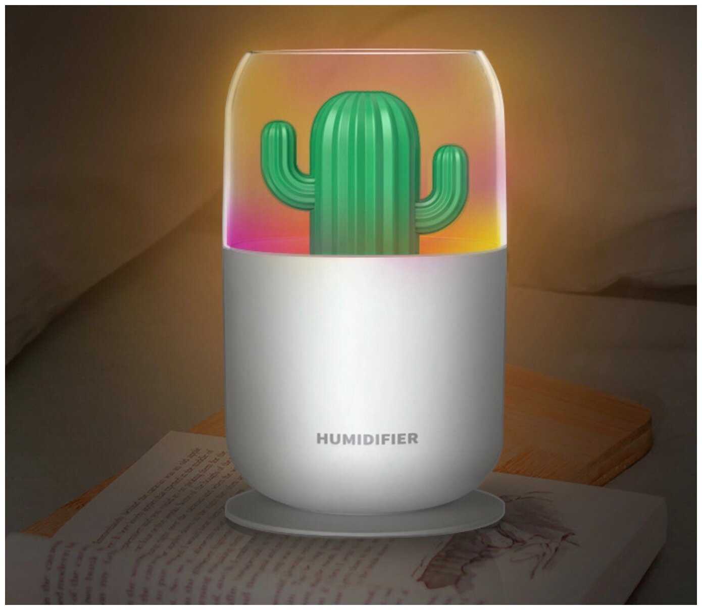 Портативный настольный увлажнитель воздуха MyPads Портативный настольный увлажнитель воздуха с ночником кактус (M-157468) фотография 6
