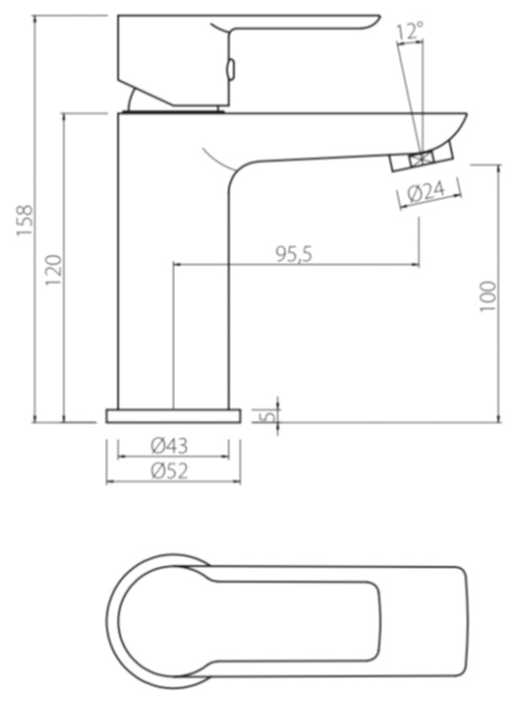 Смеситель для раковины (умывальника) RedBlu Origin Elegance 840210000, вентильный фотография 1