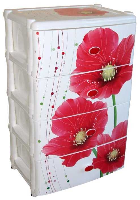 Бельевой комод Альтернатива Для игрушек широкий 4 секции (овальные ручки) фотография 7