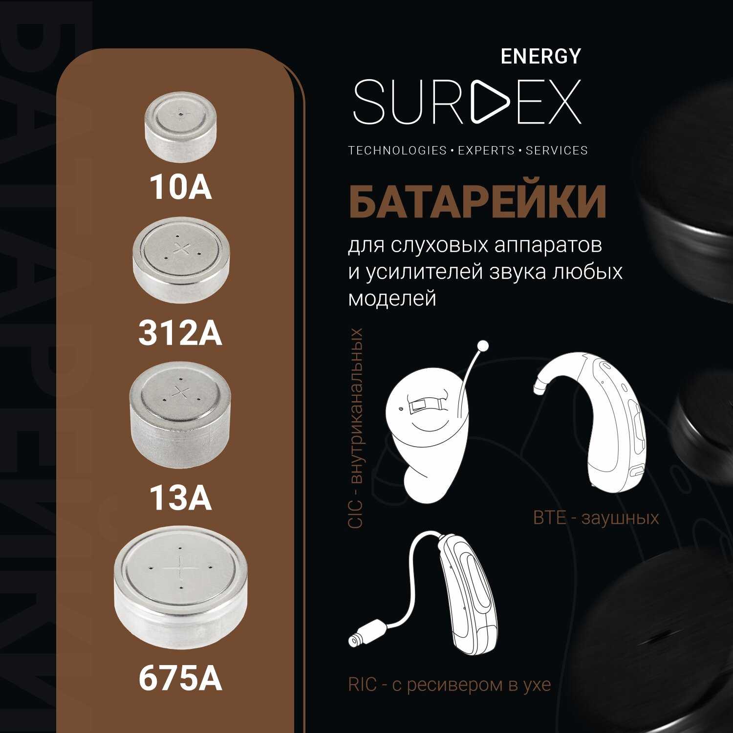 SURDEX Energy Батарейки для слуховых аппаратов (ZA10) фотография 13