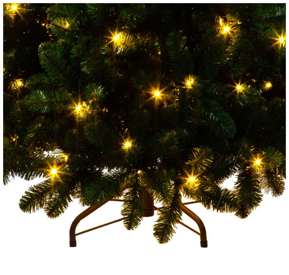 Искусственная елка новогодняя Из ПВХ Crystal Trees придворная с вплетенной гирляндой , высота 230 см фотография 2