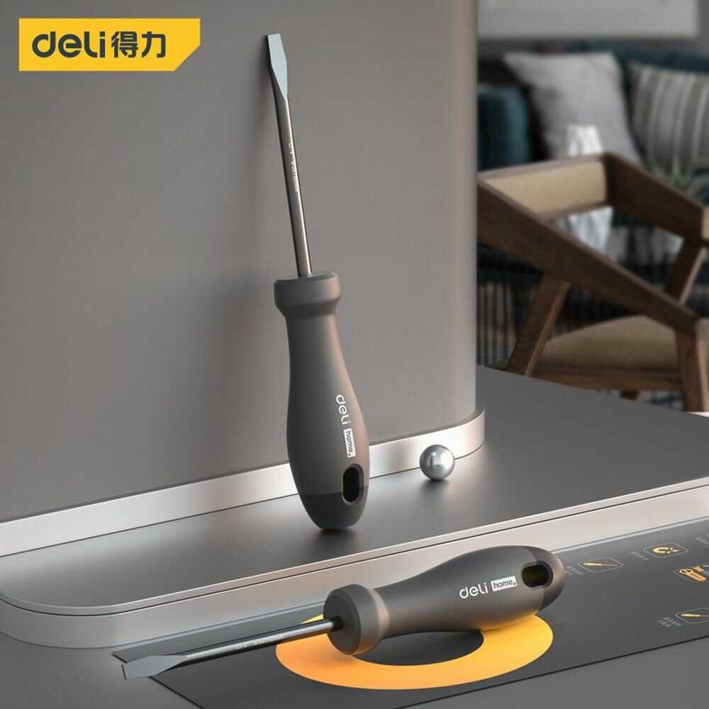 Набор отверток Deli HT1006 [PH0x75, PH1x100, PH2x150, SL3x75, SL5x100, SL6x150, Cr-V, Soft Touch рукоятка, эксклюзивный дизайн] фотография 7