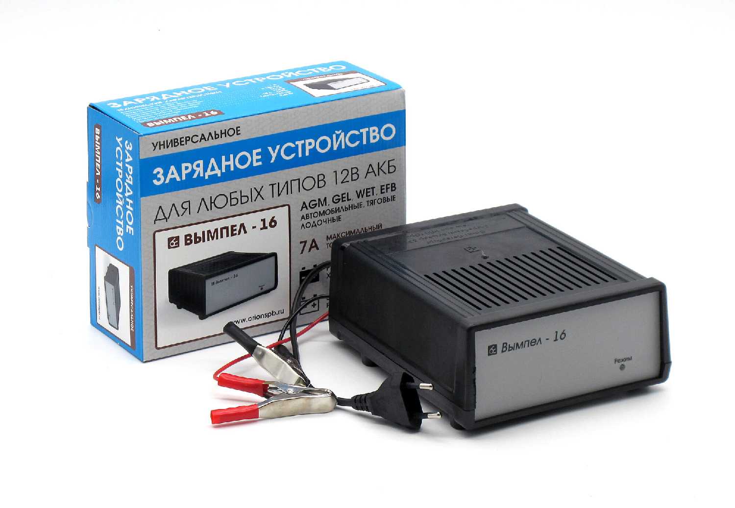 Зарядное устройство для автомобилей Вымпел 16 (AGM GEL WET EFB 7А 12В) фотография 1