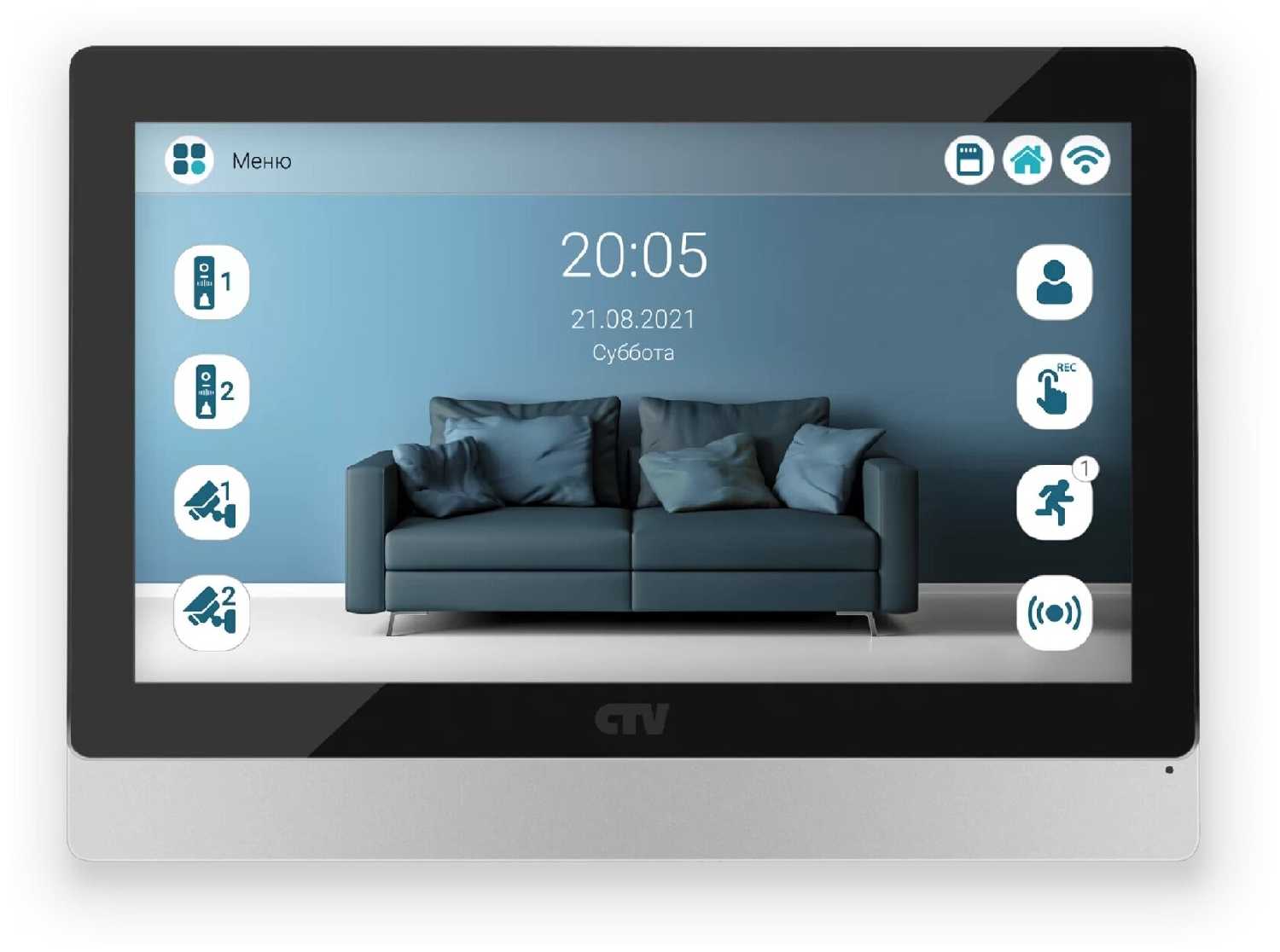 Монитор видеодомофона для квартиры и дома с Wi-Fi CTV-M5902 (Черный)