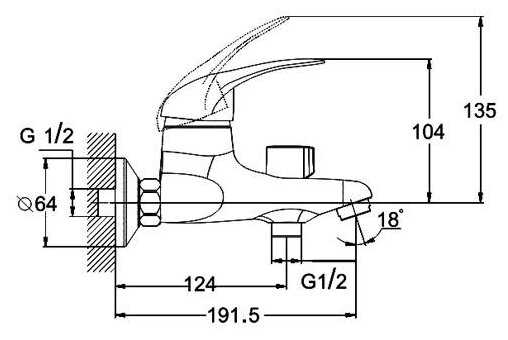 Смеситель для душа G-lauf KLO3-A048, рычажный фотография 1