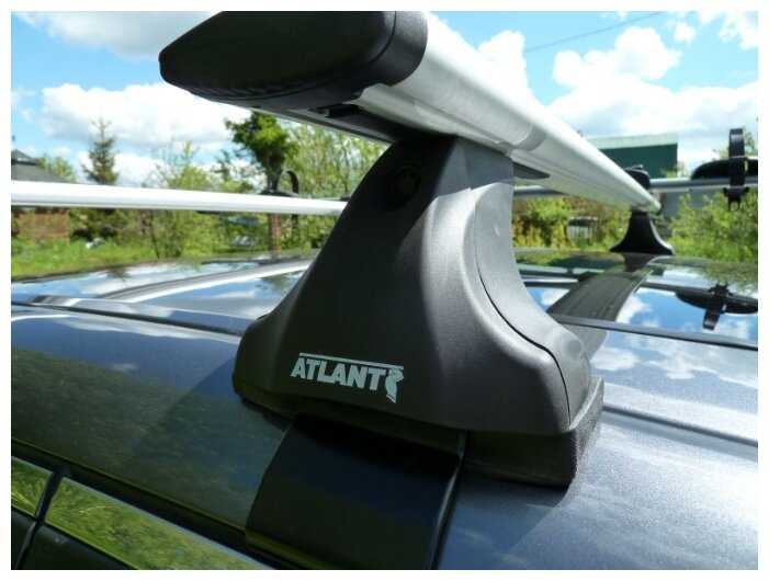 Багажник на крышу Atlant, 6031+7002+7225, черные крыловидные дуги 1,26м на Тойота Венза 2008-2017, арт:21171-04 фотография 1