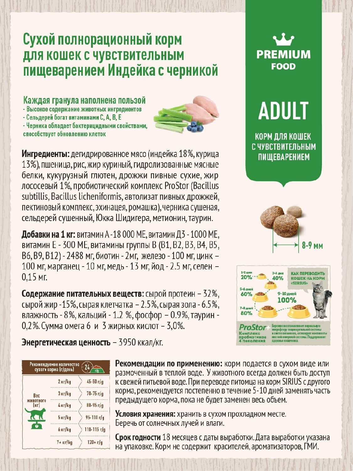 Корм для кошек Sirius Мясной рацион фотография 18