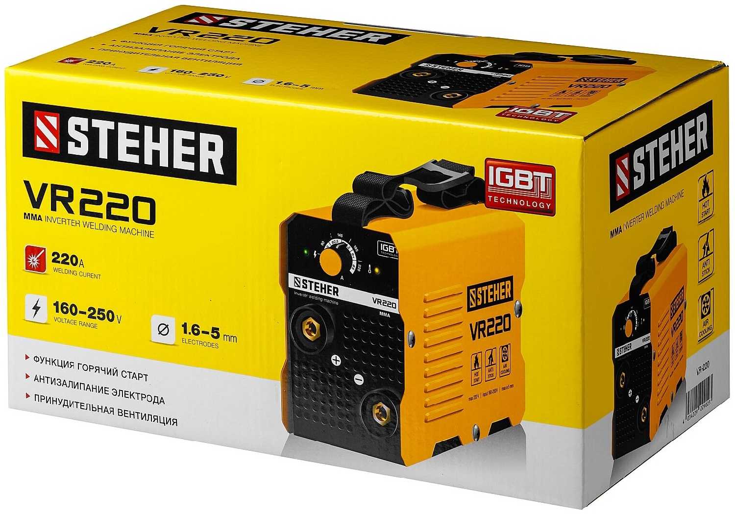 Сварочный аппарат инверторного типа Steher VR-220, MMA фотография 6