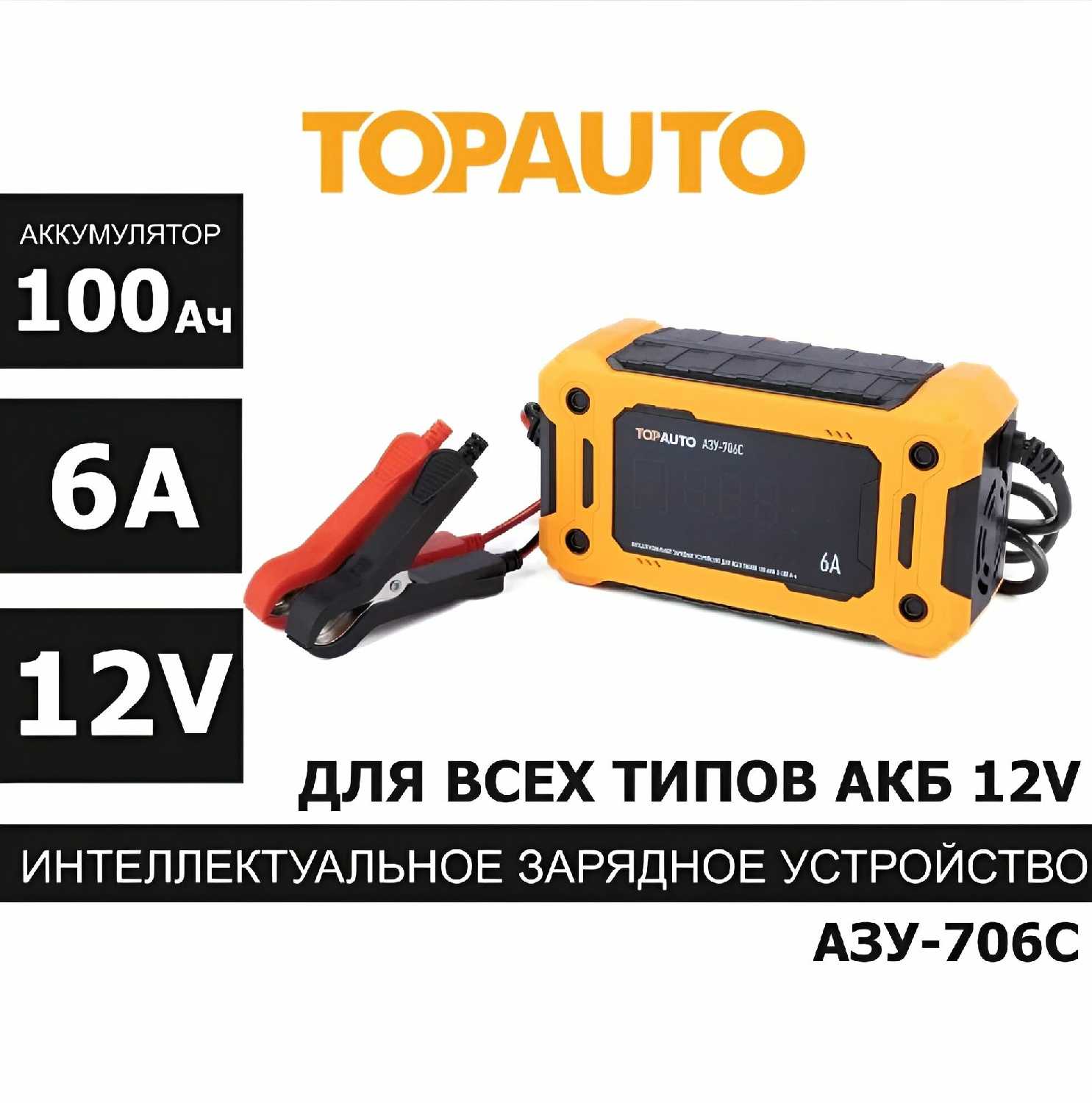 Зарядное устройство ТопАвто АЗУ-706С (для 12В, до 6А, до 100 А-ч) фотография 30