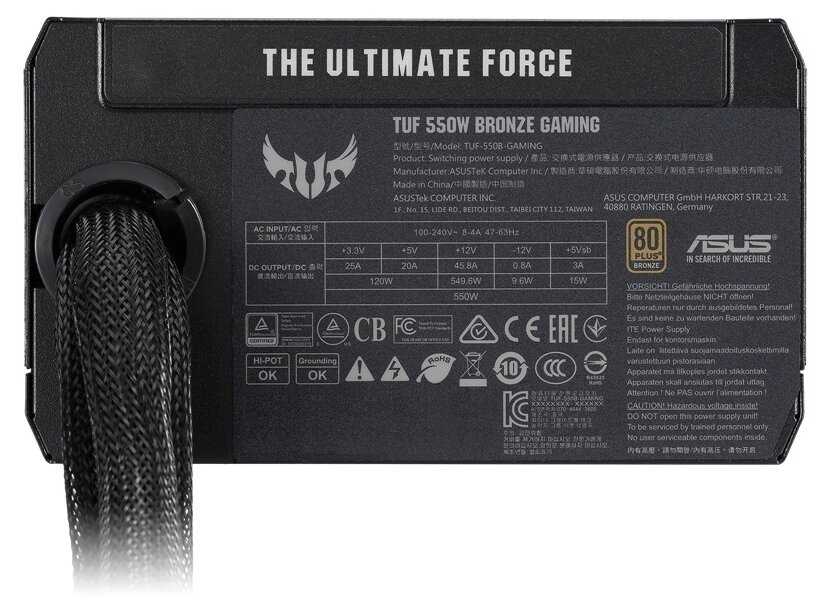 Блок питания ASUS TUF-GAMING-550B 550W фотография 2
