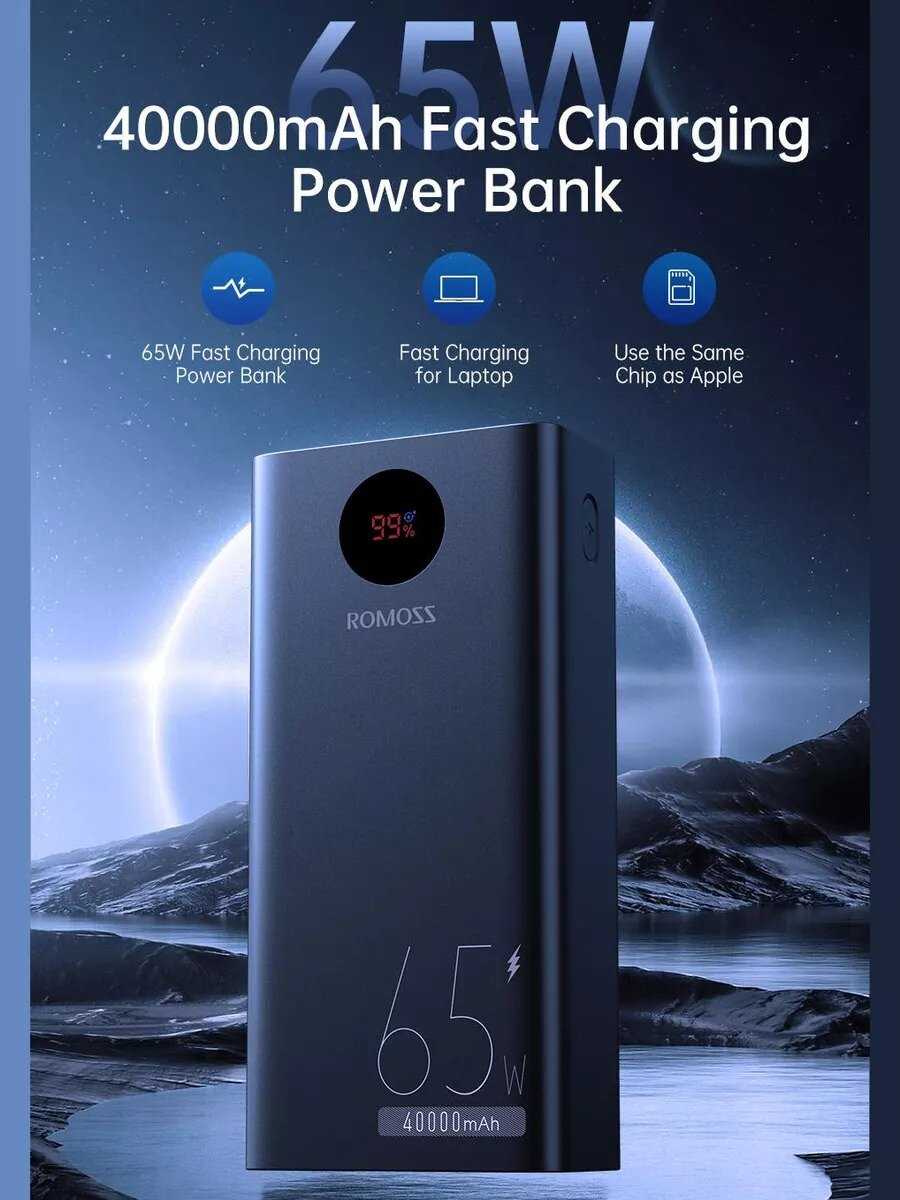Внешний аккумулятор ROMOSS PEA40 Pro (40000 мАч, 65W Fast Charge) фотография 16