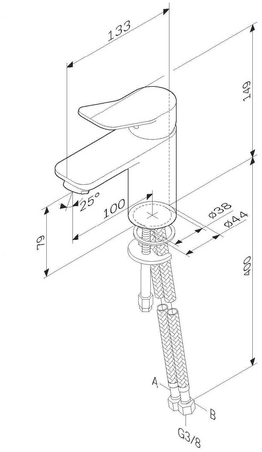 Смеситель для ванны AM.PM X-Joy F85A021, рычажный фотография 13